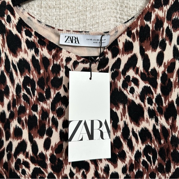 Zara Leopard Print Mini Dress - Picture 6 of 9